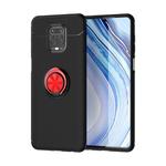For Xiaomi Redmi Note 9 Pro Max Metal Ring Holder 360 Degree Rotating TPU Case(Black+Red)