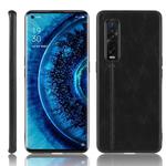 For Oppo Find X2 Pro Regular Version  Shockproof Sewing Cow Pattern Skin PC + PU + TPU Case(Black)