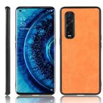 For Oppo Find X2 Pro Regular Version  Shockproof Sewing Cow Pattern Skin PC + PU + TPU Case(Orange)