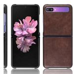 For Galaxy Z Flip Shockproof Litchi Texture PC + PU Case(Brown)