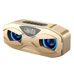 M5 Cool Owl Design Bluetooth Speaker LED Flash Wireless Loudspeaker FM Radio Alarm TF Card(Gold)