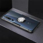 For Xiaomi Mi 10 / 10 Pro Shockproof Transparent TPU + Acrylic Protective Case with Ring Holder(Black+Silver)