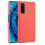 For Oppo Find X2 Shockproof Crocodile Texture PC + PU Case(Red)