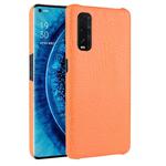 For Oppo Find X2 Shockproof Crocodile Texture PC + PU Case(Orange)