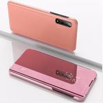 For Sony Xperia1 II Plated Mirror Horizontal Flip Leather Case with Holder(Rose Gold)