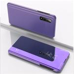 For Sony Xperia1 II Plated Mirror Horizontal Flip Leather Case with Holder(Purple Blue)