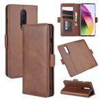 For OnePlus 8 Dual-side Magnetic Buckle Horizontal Flip Leather Case with Holder & Card Slots & Wallet(Brown)