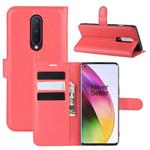 For OnePlus 8 Litchi Texture Horizontal Flip Protective Case with Holder & Card Slots & Wallet(Red)