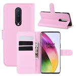 For OnePlus 8 Litchi Texture Horizontal Flip Protective Case with Holder & Card Slots & Wallet(Pink)