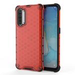 For OPPO Reno3 5G Shockproof Honeycomb PC + TPU Case(Red)