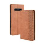 For LG V60 ThinQ 5G Magnetic Buckle Retro Crazy Horse Texture Horizontal Flip Leather Case  , with Holder & Card Slots & Photo Frame(Brown)