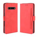For LG V60 ThinQ 5G Wallet Style Skin Feel Calf Pattern Leather Case ，with Separate Card Slot(Red)