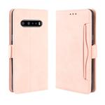 For LG V60 ThinQ 5G Wallet Style Skin Feel Calf Pattern Leather Case ，with Separate Card Slot(Pink)