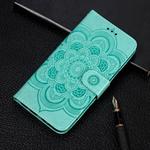 For Galaxy A21 Mandala Embossing Pattern Horizontal Flip Leather Case with Holder & Card Slots & Wallet & Photo Frame & Lanyard(Green)