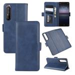 For Sony Xperia 1 II Dual-side Magnetic Buckle Horizontal Flip Leather Case with Holder & Card Slots & Wallet(Dark Blue)
