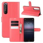 For Sony Xperia 1 II Litchi Texture Horizontal Flip Protective Case with Holder & Card Slots & Wallet(Red)