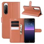 For Sony Xperia 10 II Litchi Texture Horizontal Flip Protective Case with Holder & Card Slots & Wallet(Brown)