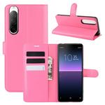 For Sony Xperia 10 II Litchi Texture Horizontal Flip Protective Case with Holder & Card Slots & Wallet(Rose red)