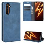 For OPPO Realme 6 Pro Retro-skin Business Magnetic Suction Leather Case with Holder & Card Slots & Wallet(Dark Blue)
