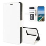 For Huawei P40 Pro+/P40 Pro Plus R64 Texture Single Horizontal Flip Protective Case with Holder & Card Slots & Wallet& Photo Frame(White)