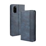 For Galaxy S20 /S20 5G Magnetic Buckle Retro Crazy Horse Texture Horizontal Flip Leather Case with Holder & Card Slots & Photo Frame(Blue)