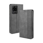 For Galaxy S20 Ultra/S20 Ultra 5G Magnetic Buckle Retro Crazy Horse Texture Horizontal Flip Leather Case  , with Holder & Card Slots & Photo Frame(Black)