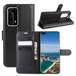 For Huawei P40 Pro+/P40 Pro Plus Litchi Texture Horizontal Flip Protective Case with Holder & Card Slots & Wallet(Black)