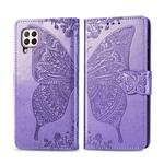 For Huawei P40 Lite/Nova 7i/Nova 6SE Butterfly Love Flower Embossed Horizontal Flip Leather Case with Bracket / Card Slot / Wallet / Lanyard(Light Purple)