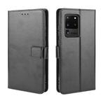 For Galaxy S20 Ultra/S20 Ultra 5G  Retro Crazy Horse Texture Horizontal Flip Leather Case , with Holder & Card Slots & Photo Frame(Black)