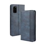 For Galaxy S20+/S20+5G Magnetic Buckle Retro Crazy Horse Texture Horizontal Flip Leather Case  , with Holder & Card Slots & Photo Frame(Blue)