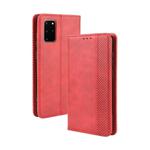 For Galaxy S20+/S20+5G Magnetic Buckle Retro Crazy Horse Texture Horizontal Flip Leather Case  , with Holder & Card Slots & Photo Frame(Red)