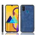 For Galaxy M21 Shockproof Sewing Cow Pattern Skin PC + PU + TPU Case(Blue)