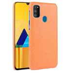 For Galaxy M21 Shockproof Crocodile Texture PC + PU Case(Orange)