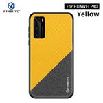 For Huawei P40 PINWUYO Rong Series  Shockproof PC + TPU+ Chemical Fiber Cloth Protective Cover(Yellow)