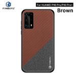 For Huawei P40 pro / P40pro+ PINWUYO Rong Series  Shockproof PC + TPU+ Chemical Fiber Cloth Protective Cover(Brown)