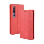 For Xiaomi Mi 10 /Xiaomi Mi 10 Pro 5G Magnetic Buckle Retro Crazy Horse Texture Horizontal Flip Leather Case  , with Holder & Card Slots & Photo Frame(Red)