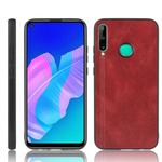 For Huawei P40 lite E / Y7P Shockproof Sewing Cow Pattern Skin PC + PU + TPU Case(Red)