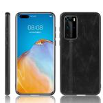 For Huawei P40 Pro Shockproof Sewing Cow Pattern Skin PC + PU + TPU Case(Black)