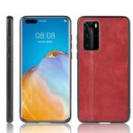 For Huawei P40 Pro Shockproof Sewing Cow Pattern Skin PC + PU + TPU Case(Red)