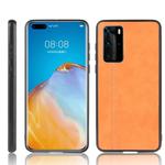 For Huawei P40 Pro Shockproof Sewing Cow Pattern Skin PC + PU + TPU Case(Orange)