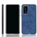 For Huawei P40 Pro+  Shockproof Sewing Cow Pattern Skin PC + PU + TPU Case(Bluie)