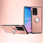 For Galaxy S20 UItra Magnetic 360 Degree Rotation Ring Armor Protective Case(Rose Gold)