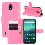 For Nokia 1.3 Litchi Texture Horizontal Flip Protective Case with Holder & Card Slots & Wallet(Rose Red)