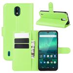 For Nokia 1.3 Litchi Texture Horizontal Flip Protective Case with Holder & Card Slots & Wallet(Green)