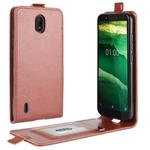 For Nokia C1 R64 Texture Single Vertical Flip Leather Protective Case with Card Slots & Photo Frame(Brown)