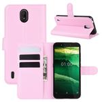 For Nokia C1 Litchi Texture Horizontal Flip Protective Case with Holder & Card Slots & Wallet(Pink)