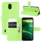 For Nokia C1 Litchi Texture Horizontal Flip Protective Case with Holder & Card Slots & Wallet(Green)