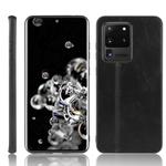 For Galaxy S20 Ultra Shockproof Sewing Cow Pattern Skin PC + PU + TPU Case(Black)