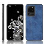 For Galaxy S20 Ultra Shockproof Sewing Cow Pattern Skin PC + PU + TPU Case(Blue)