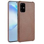 For Galaxy S20+ / S20 Plus Shockproof Crocodile Texture PC + PU Case(Brown)